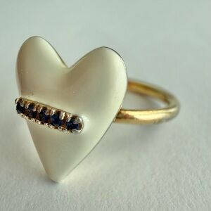 ❤️Heart enamel Blue Sapphire Size: 5❤️